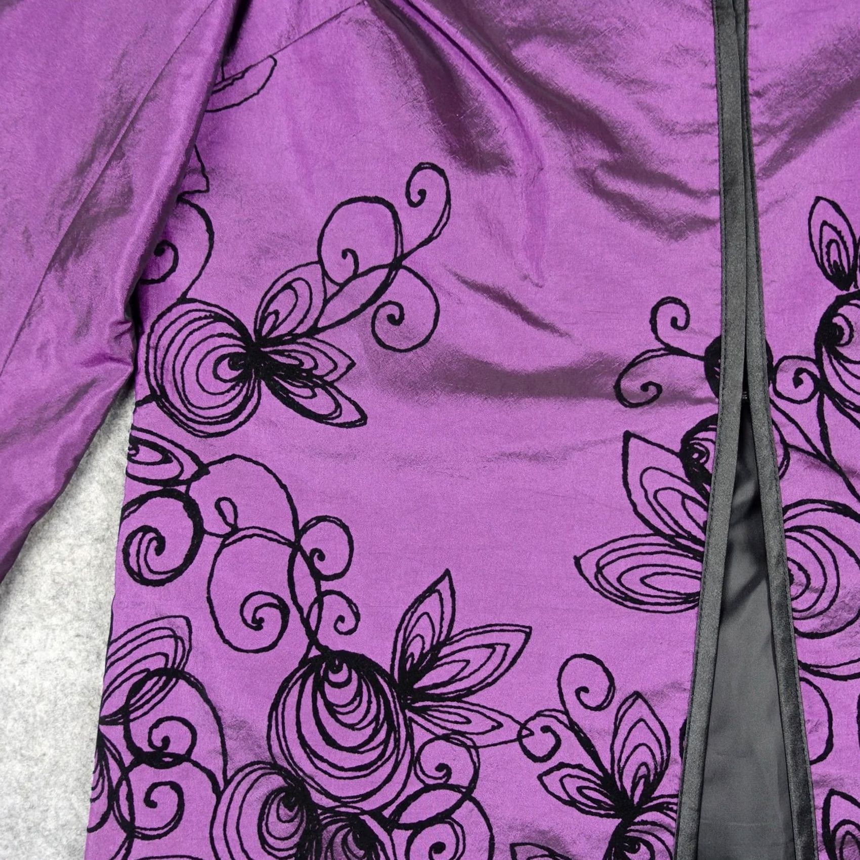 Laura Ashley VINTAGE Laura Ashley Jacket Womens Small Purple Floral Flocked Whimsygoth Dressy Jacket, Purple Floral, Laura Ashley, Regular, S, Womens Size S / US 4 / IT 40 - 3 Thumbnail