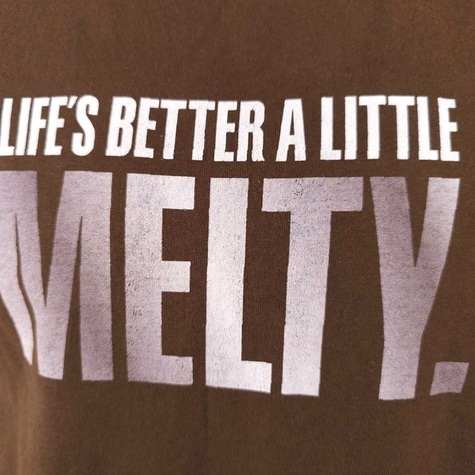 Hanes Lifes Better A Little Melty T Shirt Mens Small Brown Chocolate Snack Tee Size US S / EU 44-46 / 1 - 3 Thumbnail