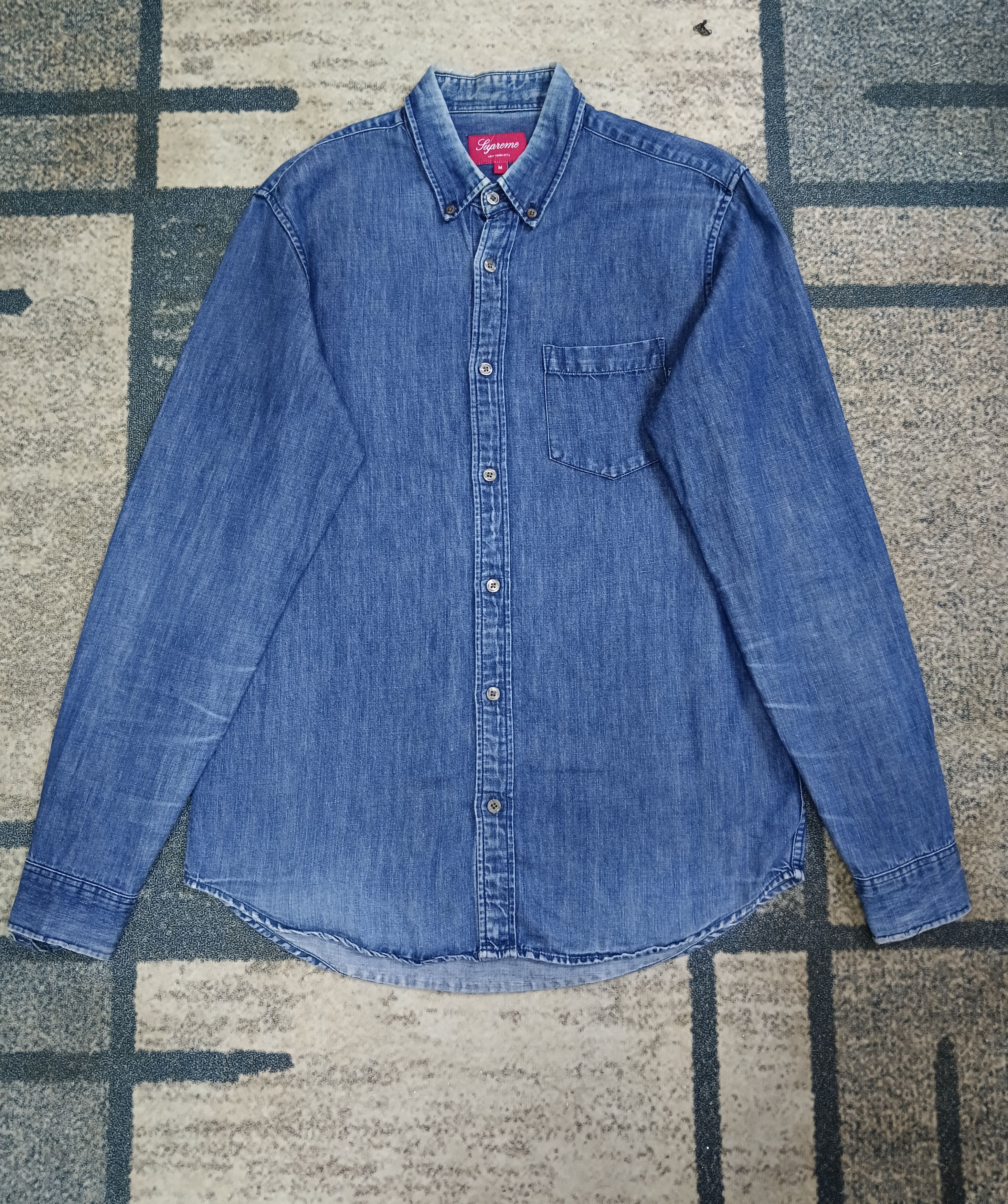 Supreme 0G🔥GRAIL DiSTRESSED DENIM SHIRT SUPREME Size US M / EU 48-50 / 2 - 2 Thumbnail