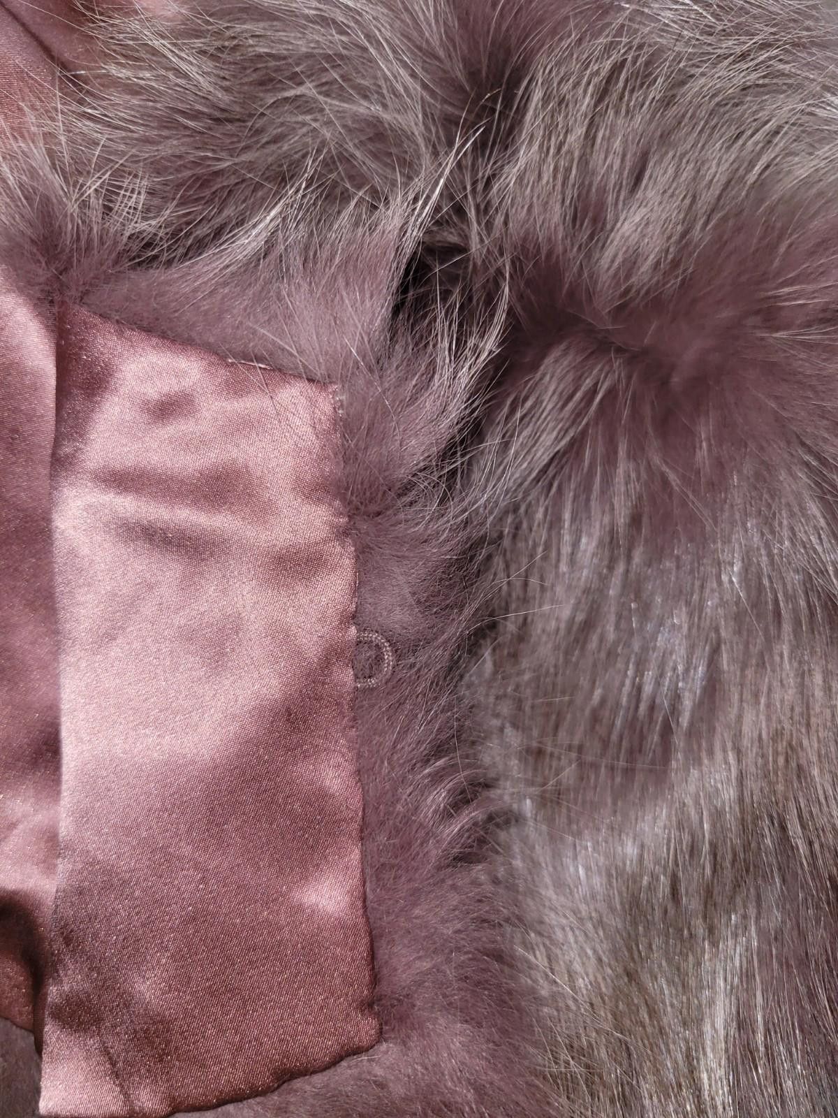 Designer CHETTA B silk lined fox fur pink shawl Size ONE SIZE - 7 Thumbnail