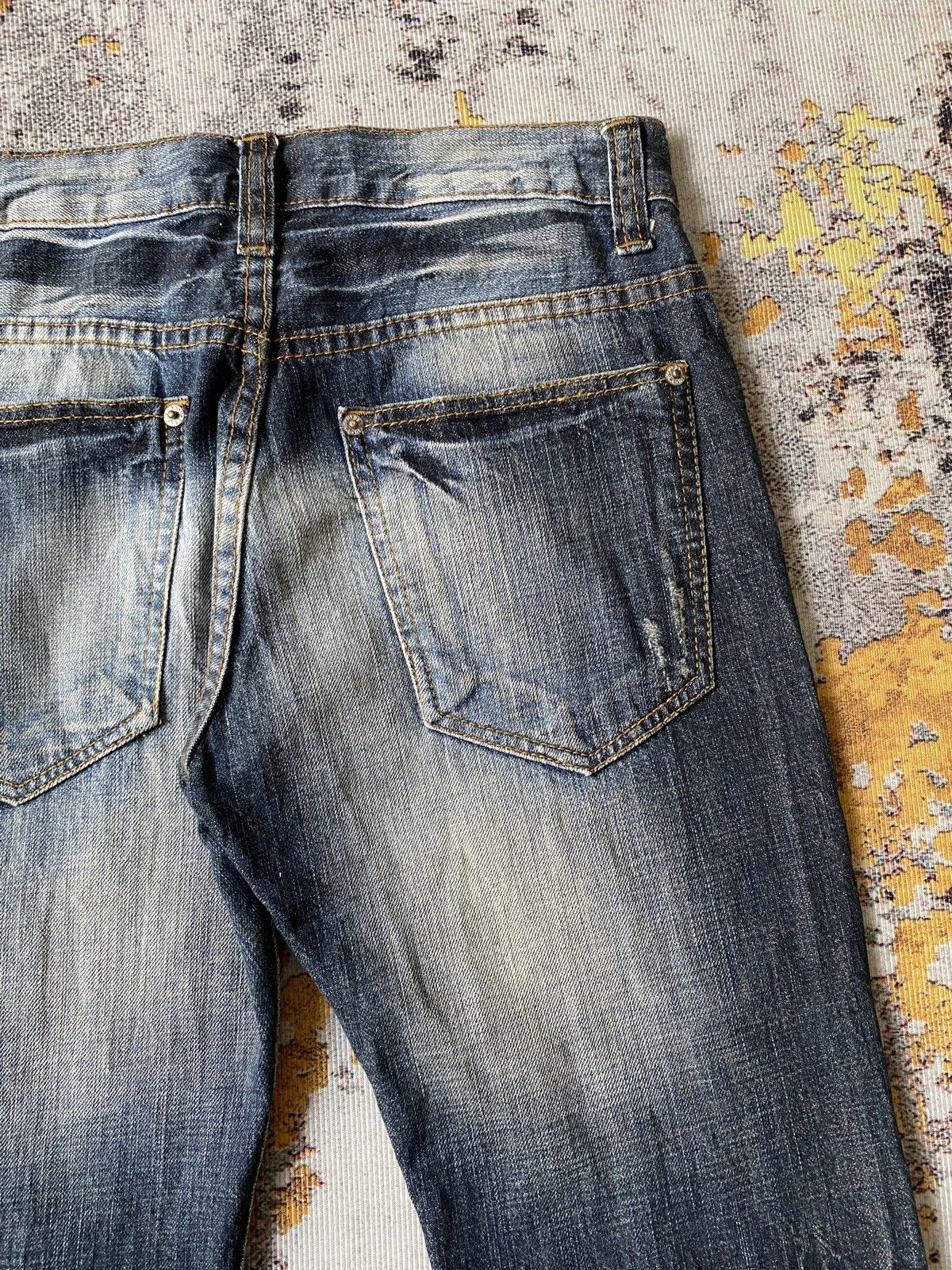 Tornado Mart KUI Claws Mark Honeycomb Distressed Flare Jeans Size US 30 / EU 46 - 16 Thumbnail