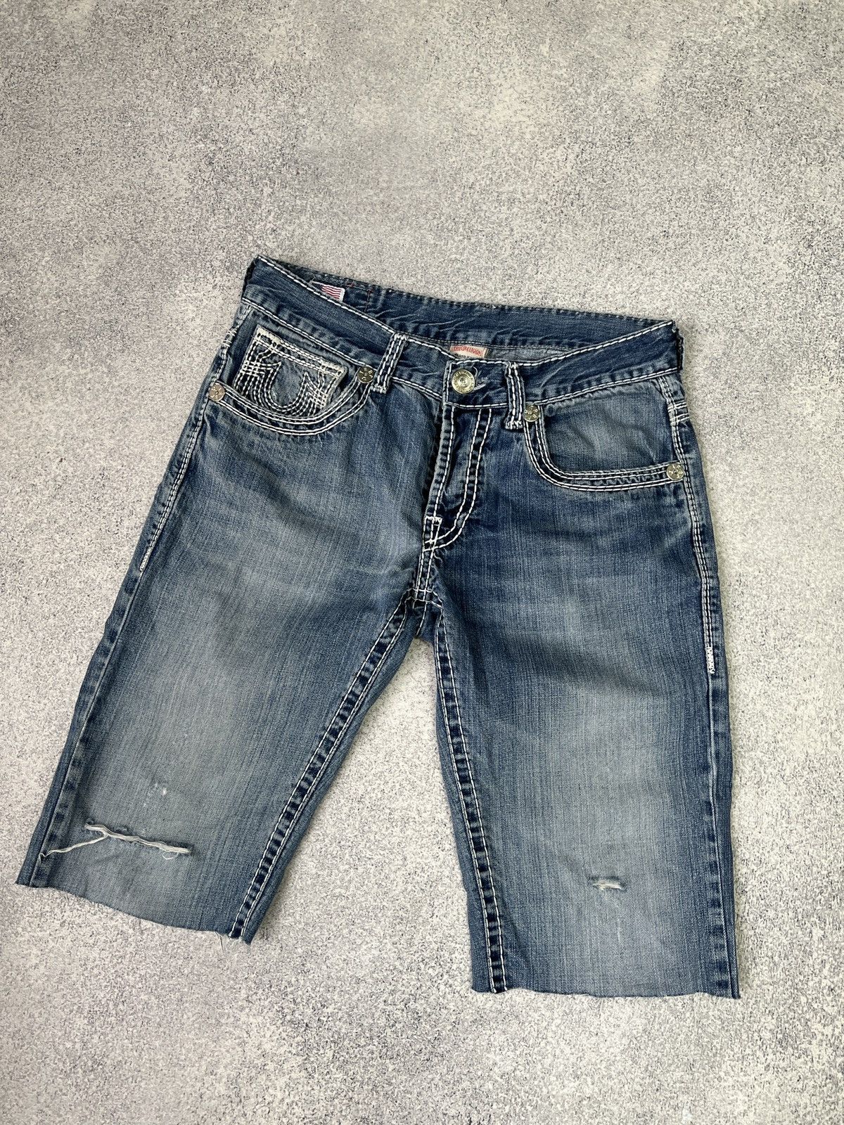 True Religion × Vintage CRAZY TRUE RELIGION Y2K JACKSON SHORTS CHIEF KEEF STYLE Size US 32 / EU 48 - 6 Thumbnail