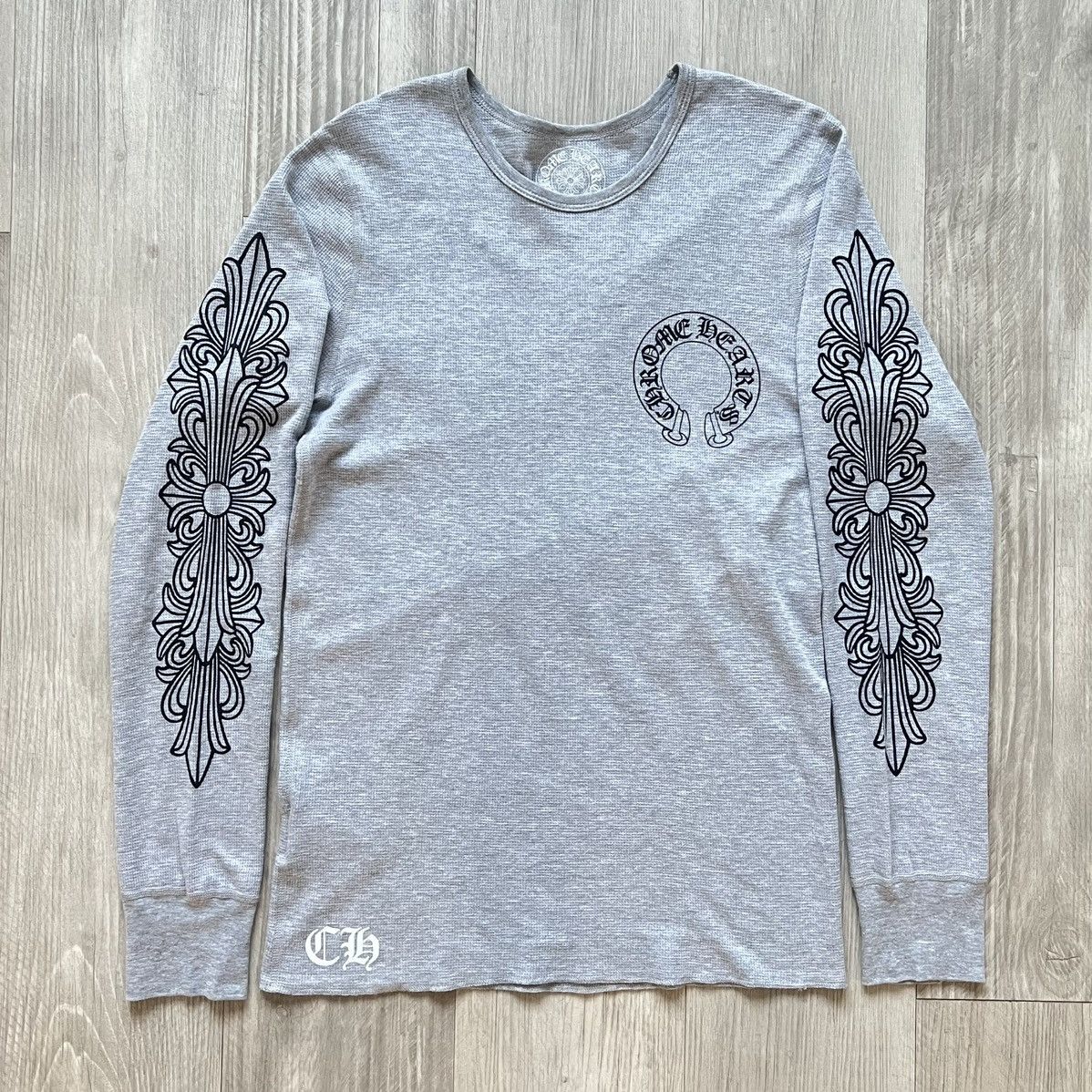 Chrome Hearts Grey Floral Thermal Longsleeve