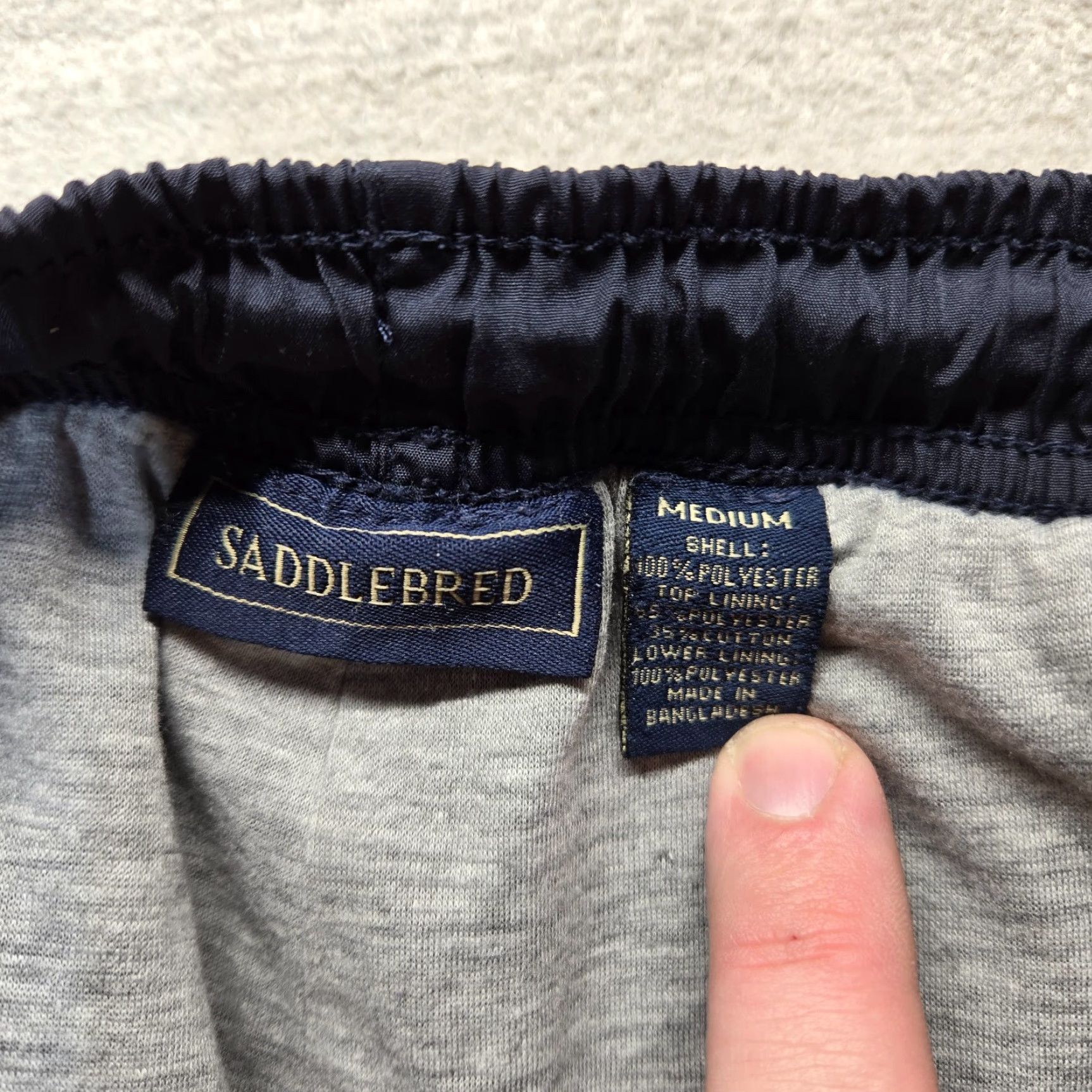 Vintage Saddlebred Blue Lined Windbreaker Athletic Sweatpants Zip Ankle Men's M Medium Pants Size US 31 - 2 Thumbnail