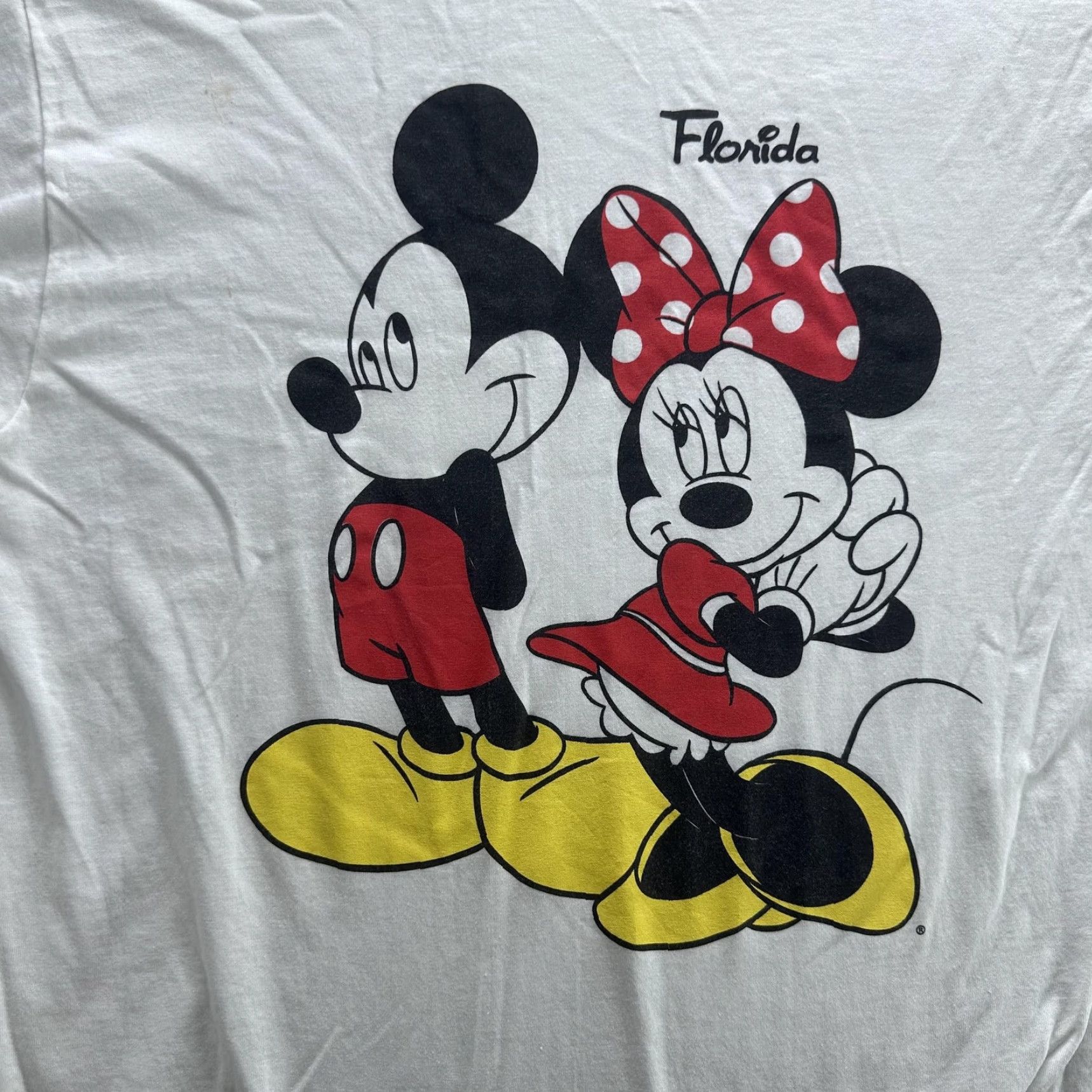 Fruit Of The Loom DISNEY Mickey Minnie Florida Graphic Shirt Adult Large White Crew Neck Mens Size US L / EU 52-54 / 3 - 2 Thumbnail