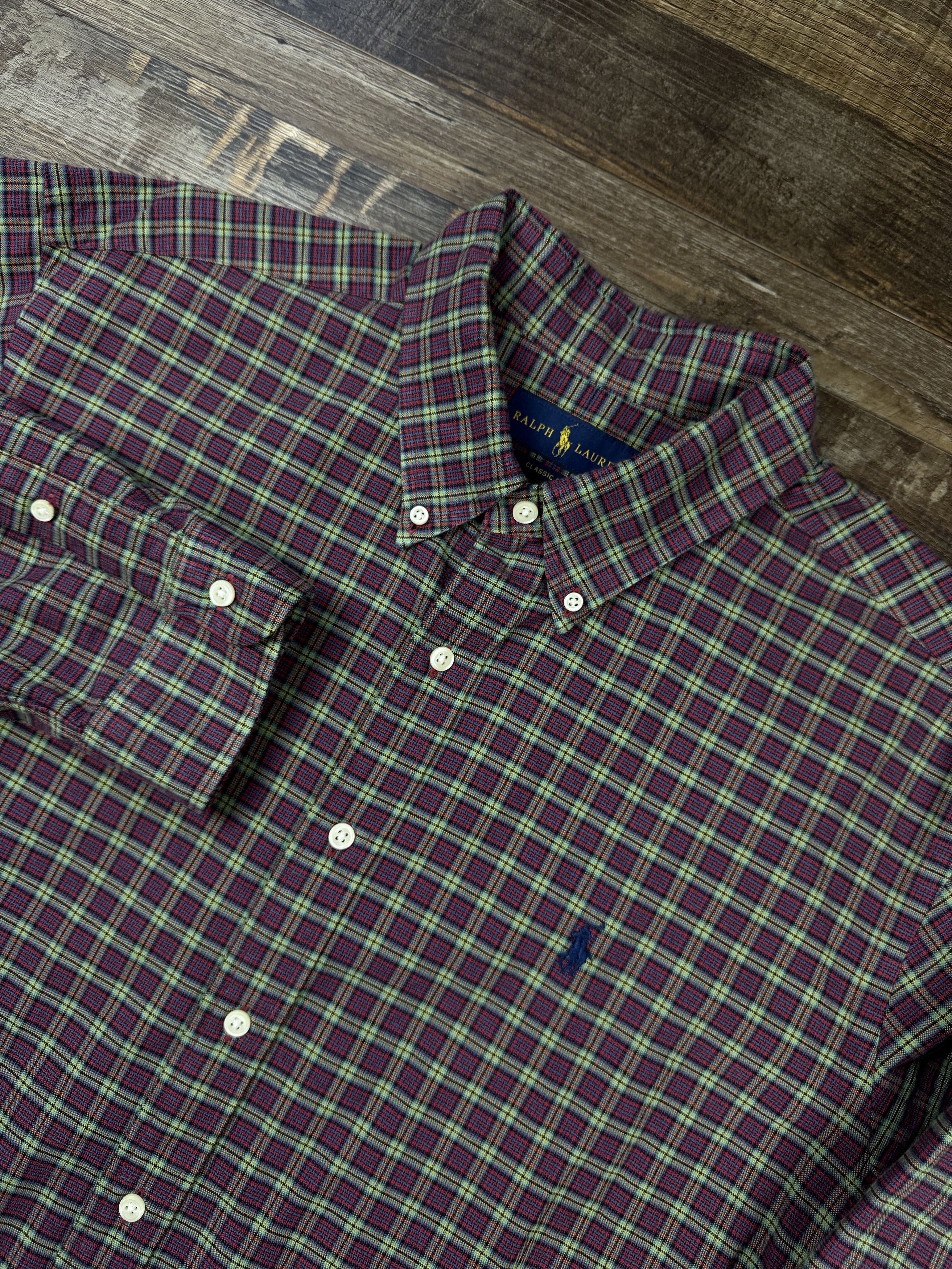 Ralph Lauren Ralph Lauren Classic Fit Plaid Red/Green Button Down Shirt Size US XL / EU 56 / 4 - 1 Thumbnail