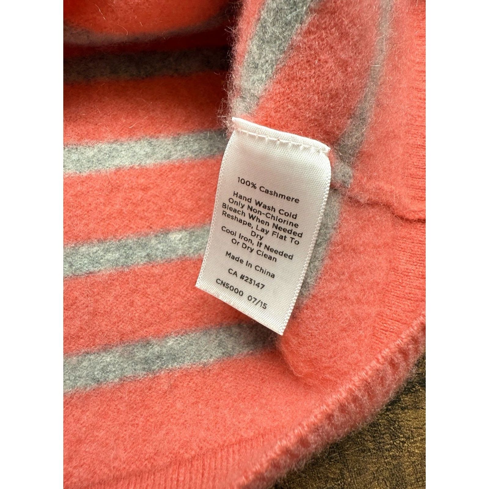 Talbots TALBOTS 100% Cashmere Pullover Sweater XL Pink Gray Long Sleeve - Women’s, Knit, Relaxed Comfort, Solid Pattern, Fall/Spring/Winter, Hand Wash Only Size XL / US 12-14 / IT 48-50 - 5 Thumbnail