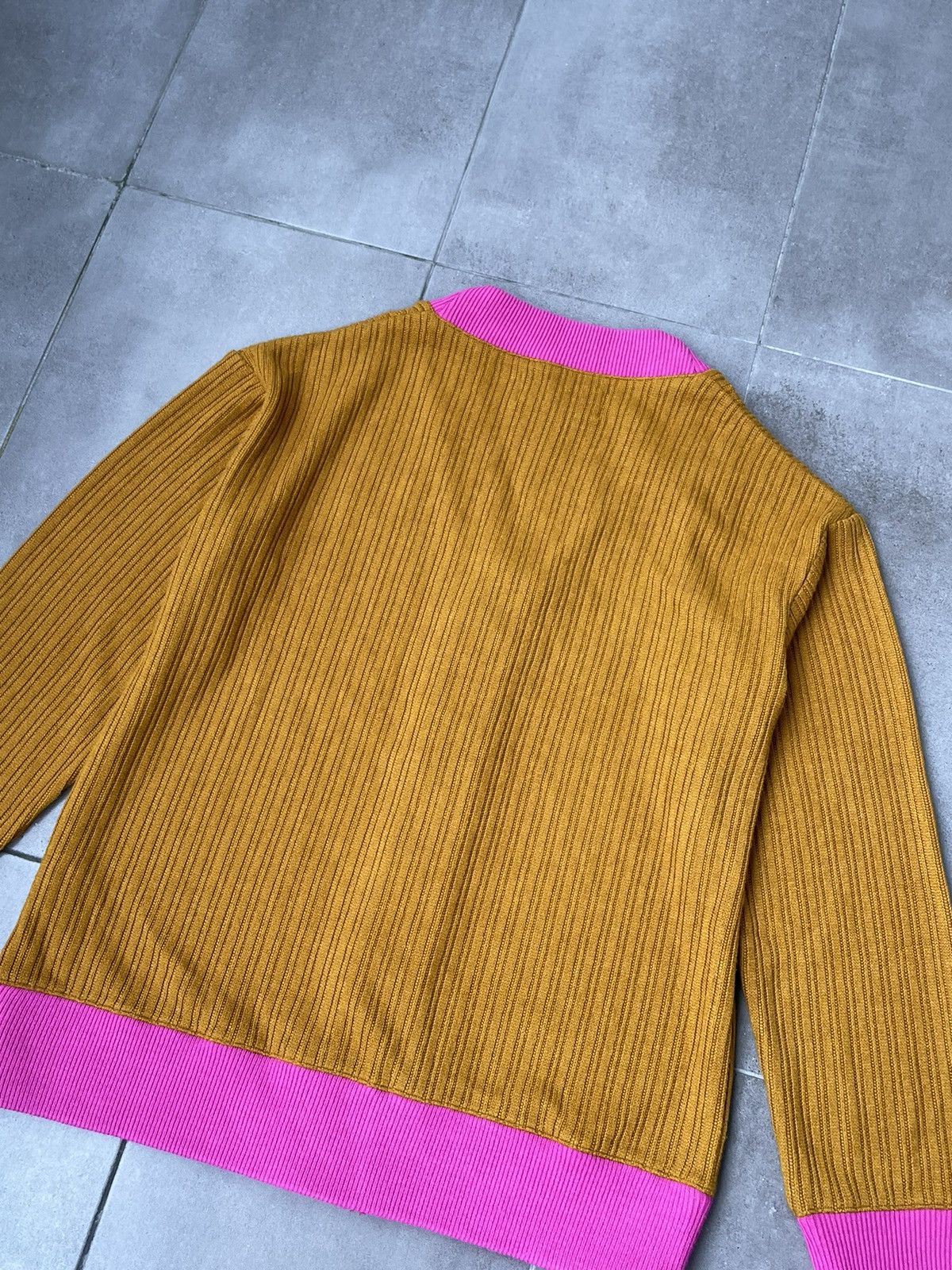 Viktor & Rolf !DS! FW22 Viktor & Rolf Logo Pink Brown Wool Cardigan Size US XL / EU 56 / 4 - 14 Thumbnail