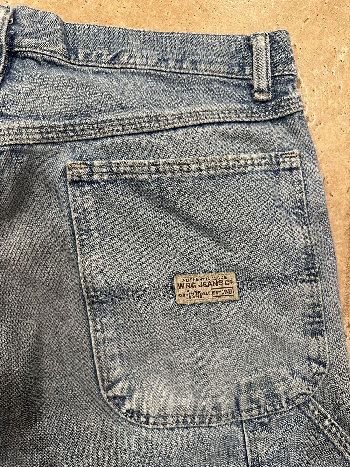 Vintage × Wrangler Vintage WRG Wrangler Distressed Blue Carpenter Denim Jeans Size US 32 / EU 48 - 7 Thumbnail