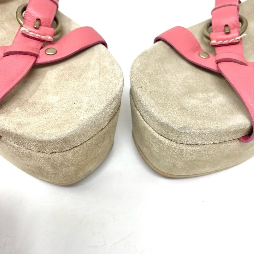 Miu Miu New Miu Miu Pink Leather Flatform Sandals Size 40 Size US 10 / IT 40 - 14 Thumbnail