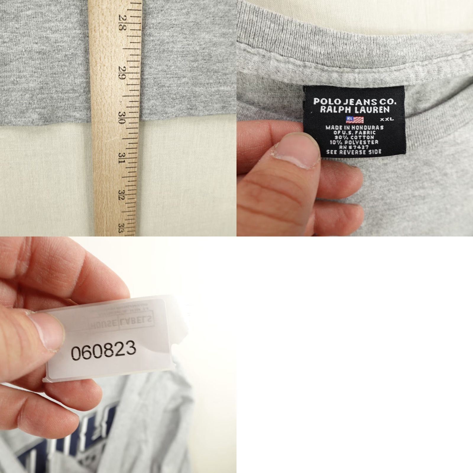 Ralph Lauren VINTAGE Ralph Lauren Shirt Mens 2XL Gray Polo Tee Knit Logo Sleeve 67 Y2K Crew Neck T-Shirt Mens Size US XXL / EU 58 / 5 - 8 Thumbnail