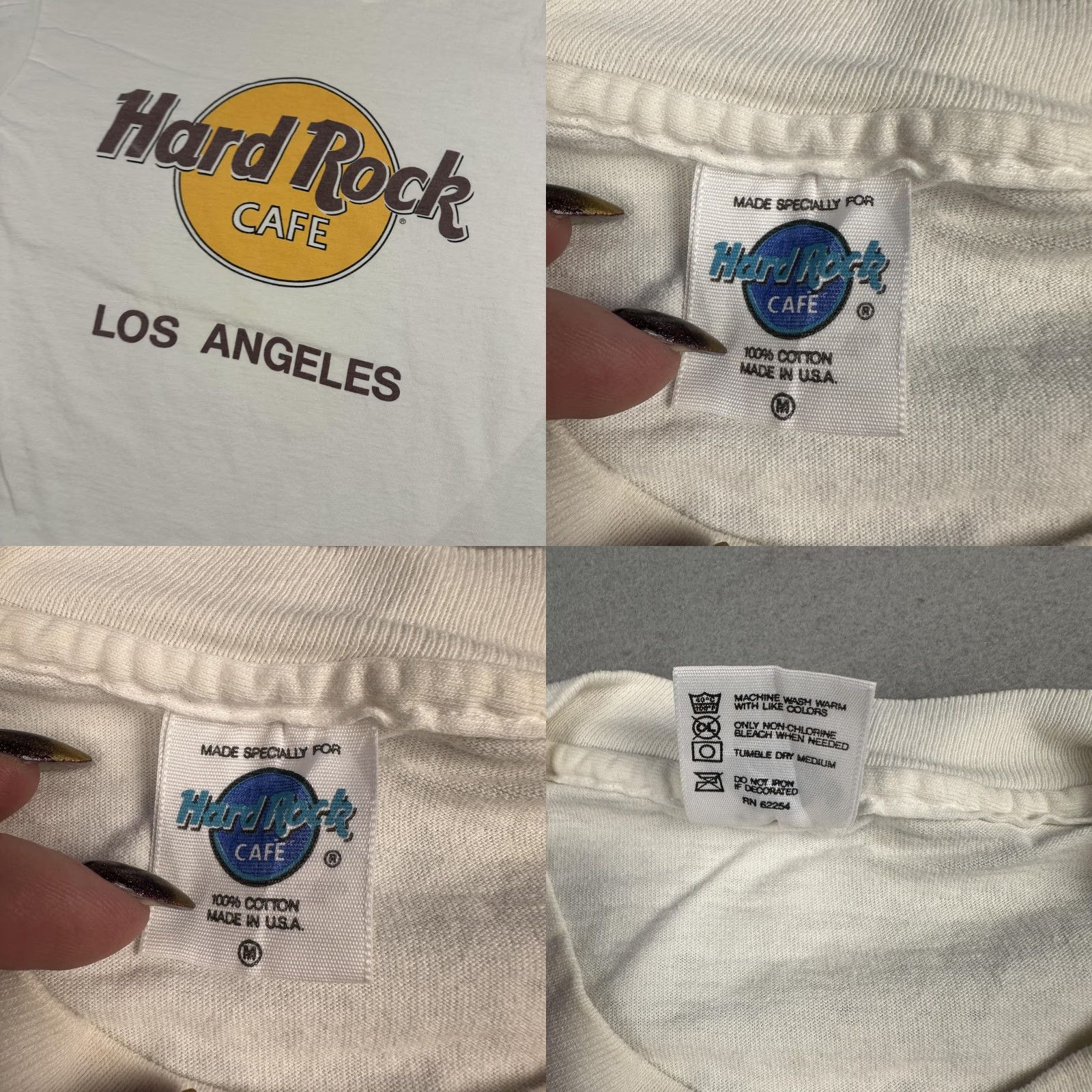 Hard Rock Cafe VINTAGE Hard Rock Cafe Shirt Mens Medium White Graphic USA 90s Rock Music Crew Neck Short Sleeve T-Shirt Size US M / EU 48-50 / 2 - 8 Thumbnail