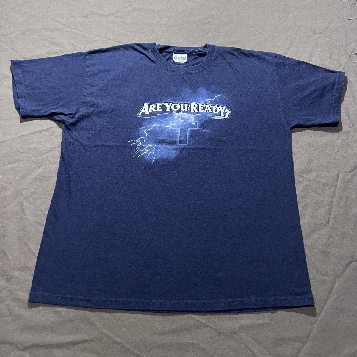 Vintage Vintage Y2K ARE YOU READY? Thunder God Jesus Bible Holy Tee Size US L / EU 52-54 / 3 - 2 Thumbnail