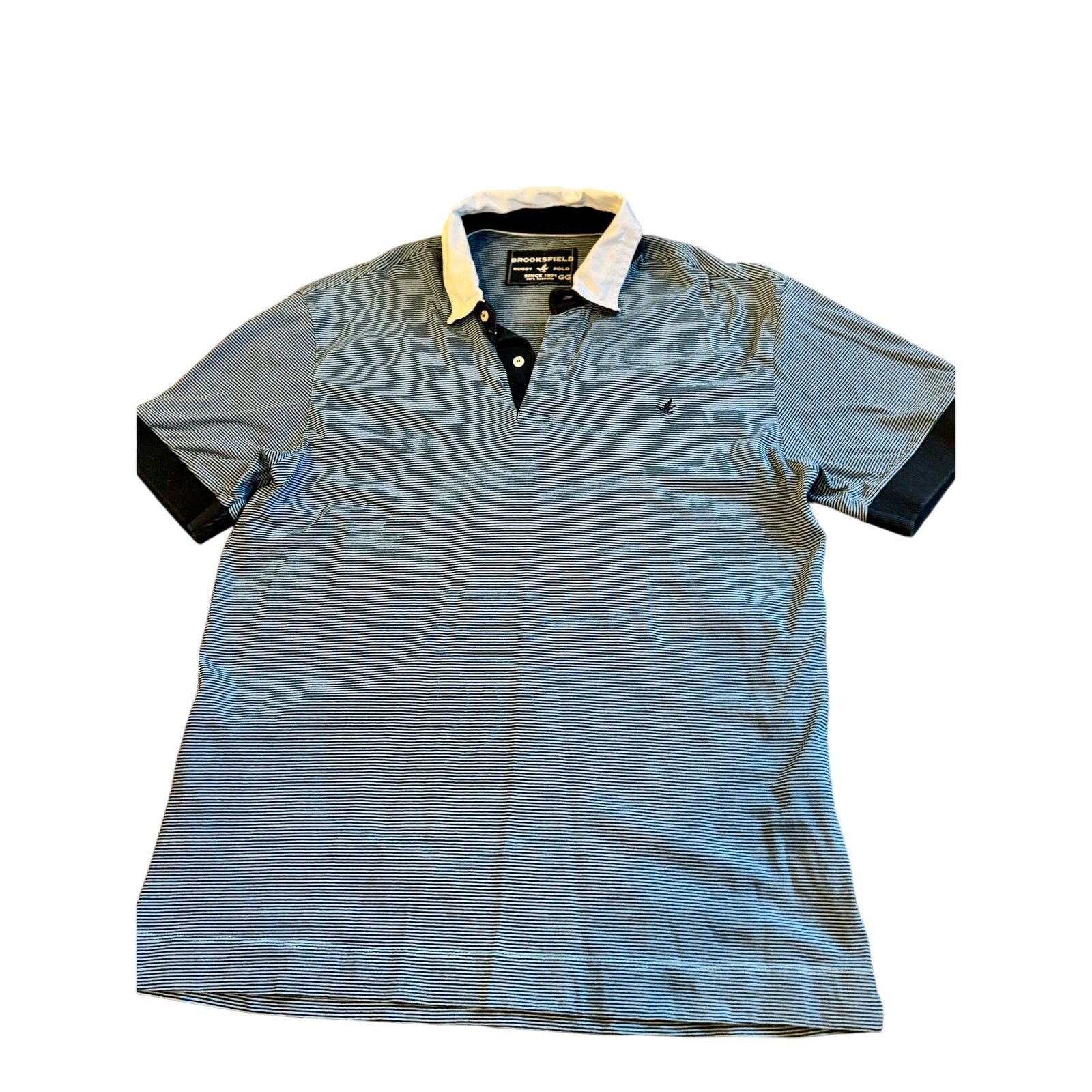 Brooksfield Brookfield Rugby Striped Polo Shirt Size US XL / EU 56 / 4 - 1 Thumbnail