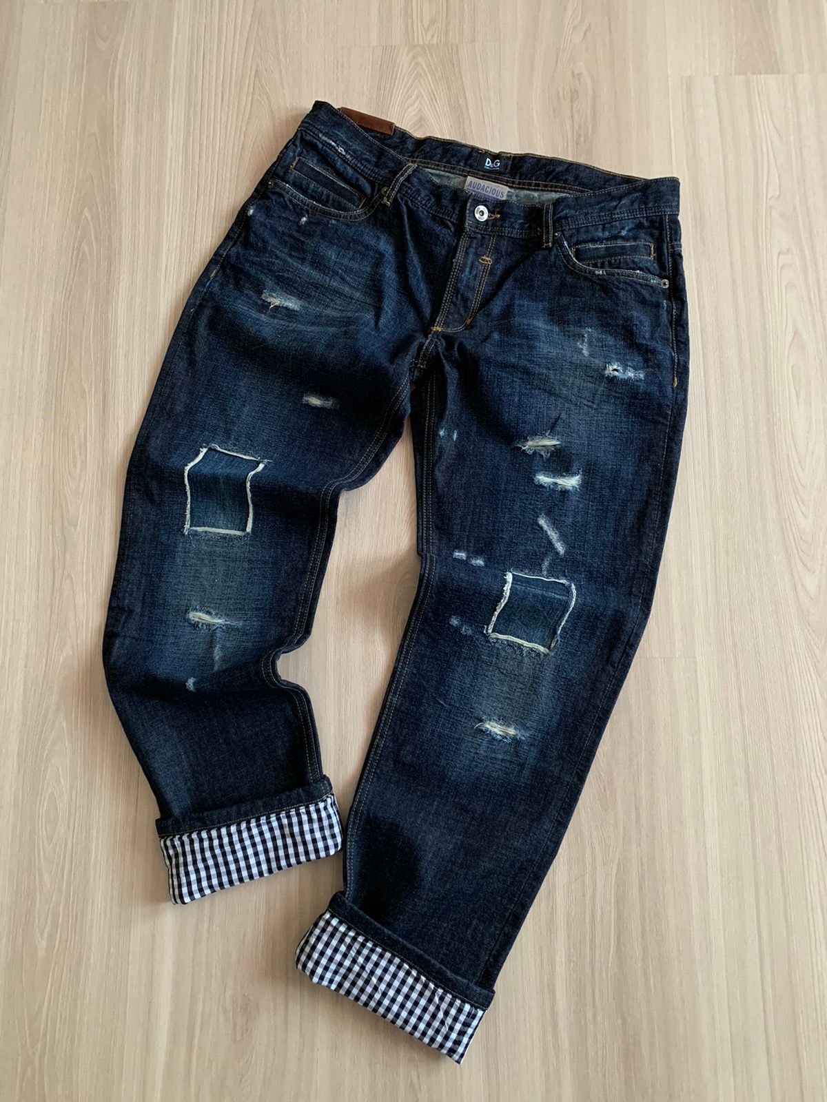 Pre-owned Avant Garde X Dolce Gabbana Vintage Dolce&gabbana Audacious Very Tight Jeans 00s In Navy