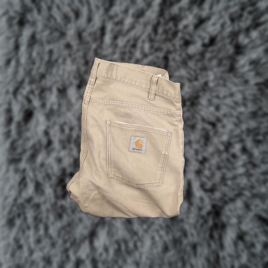 Carhartt VINTAGE Carhartt USA Beige Faded Canvas Newel Trouser Straight Pants Carpenter Workwear 30" Mens Beige 90s Carhartt USA 30x30 5-Pocket Denim? Size US 30 / EU 46 - 1 Thumbnail