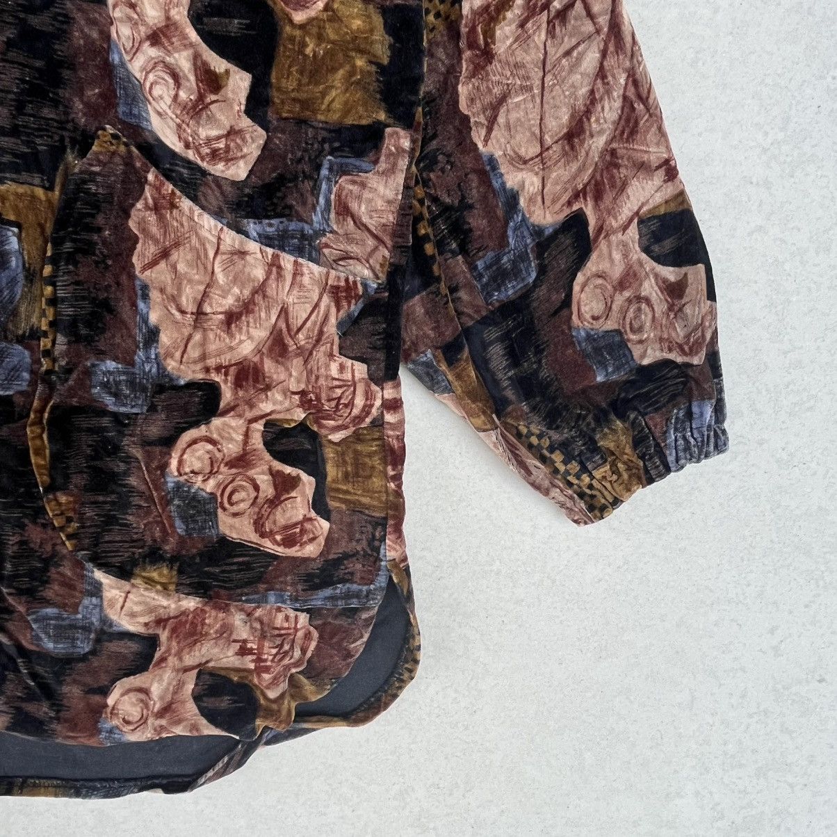 Other Vintage 90s Abstract Print Button Shirt Brown Black Colour Size L / US 10 / IT 46 - 4 Thumbnail