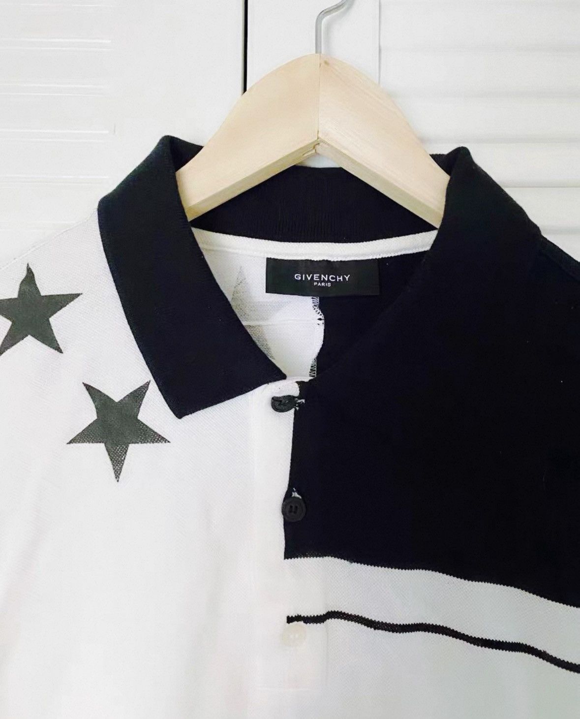 Givenchy Givenchy Black and White Five-pointed Star Polo Shirt Size US XL / EU 56 / 4 - 4 Thumbnail
