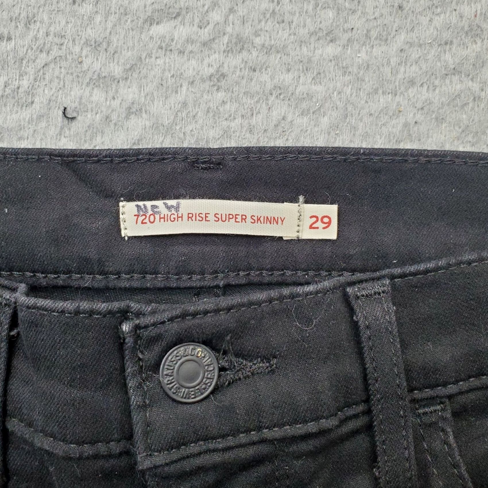 Levi's Levi's Jeans Womens Size 29 Black Denim 700 Series High Rise Skinny Leg 28.75" Inseam Dark Wash 5-Pocket Regular Size 29" - 3 Thumbnail