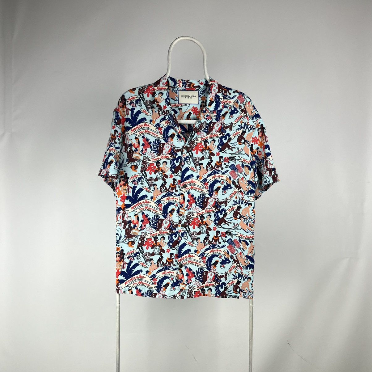 Scotch & Soda Scotch Soda Shirt Mens Blue Keoni Camp Printed Hawaiian Size US M / EU 48-50 / 2 - 1 Thumbnail