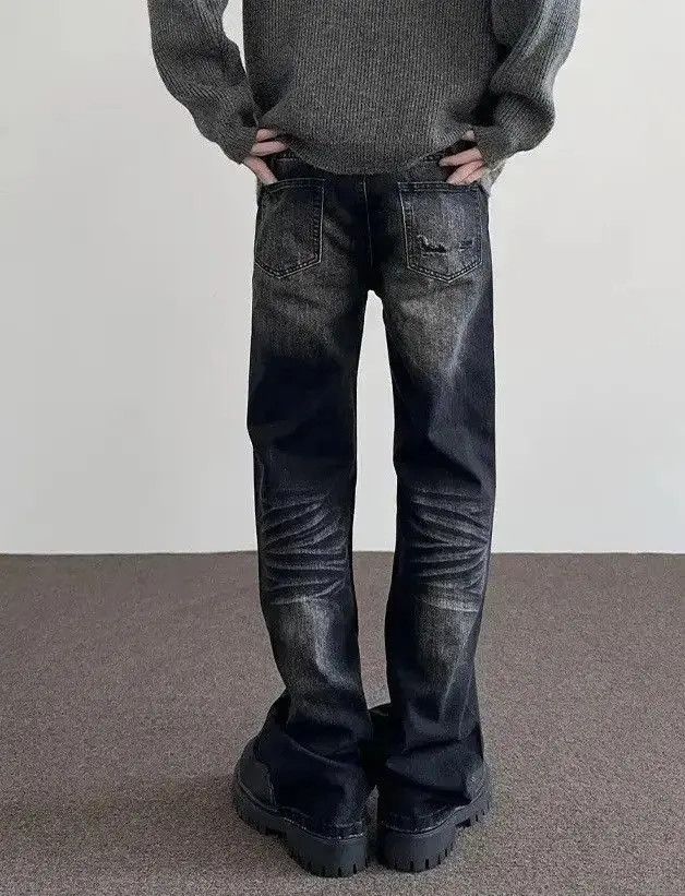 Japanese Brand Y2K Black Straight Leg Jeans Size US 30 / EU 46 - 4 Thumbnail