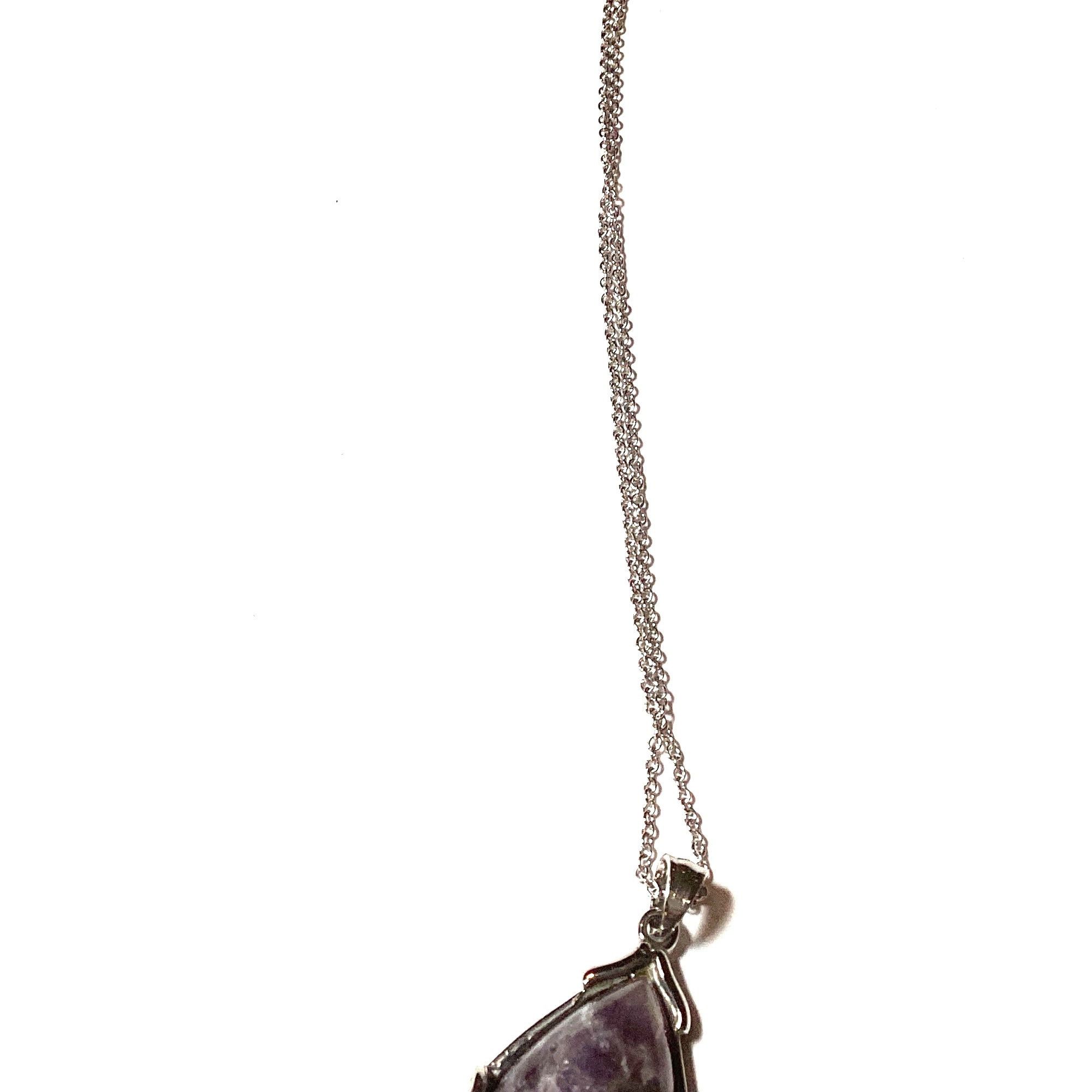 Other Sterling Silver Chain Necklace With Teardrop Amethyst Pendan Size ONE SIZE - 7 Thumbnail