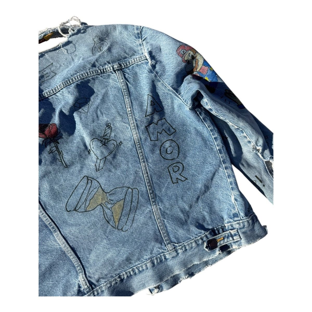 Rustler Rustler XL Custom Hand Painted Distressed Denim Jacket Size US XL / EU 56 / 4 - 10 Thumbnail