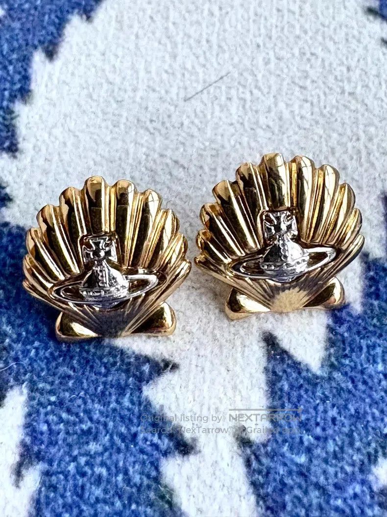 Vivienne Westwood Vivienne Westwood Vintage 3D Golden Shell Saturn Earrings Size ONE SIZE - 3 Thumbnail