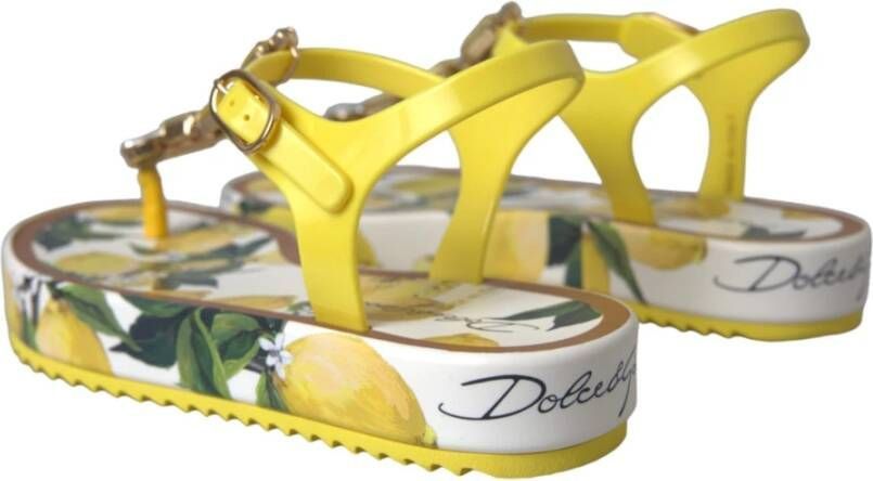 Dolce & Gabbana o1y0925 Ankle Strap Thong Sandals in Yellow Size US 4 / IT 34 - 4 Thumbnail
