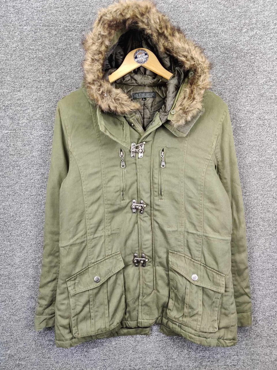 Vintage In The Attic Rocker Garment Parka Fur Hooded Jacket