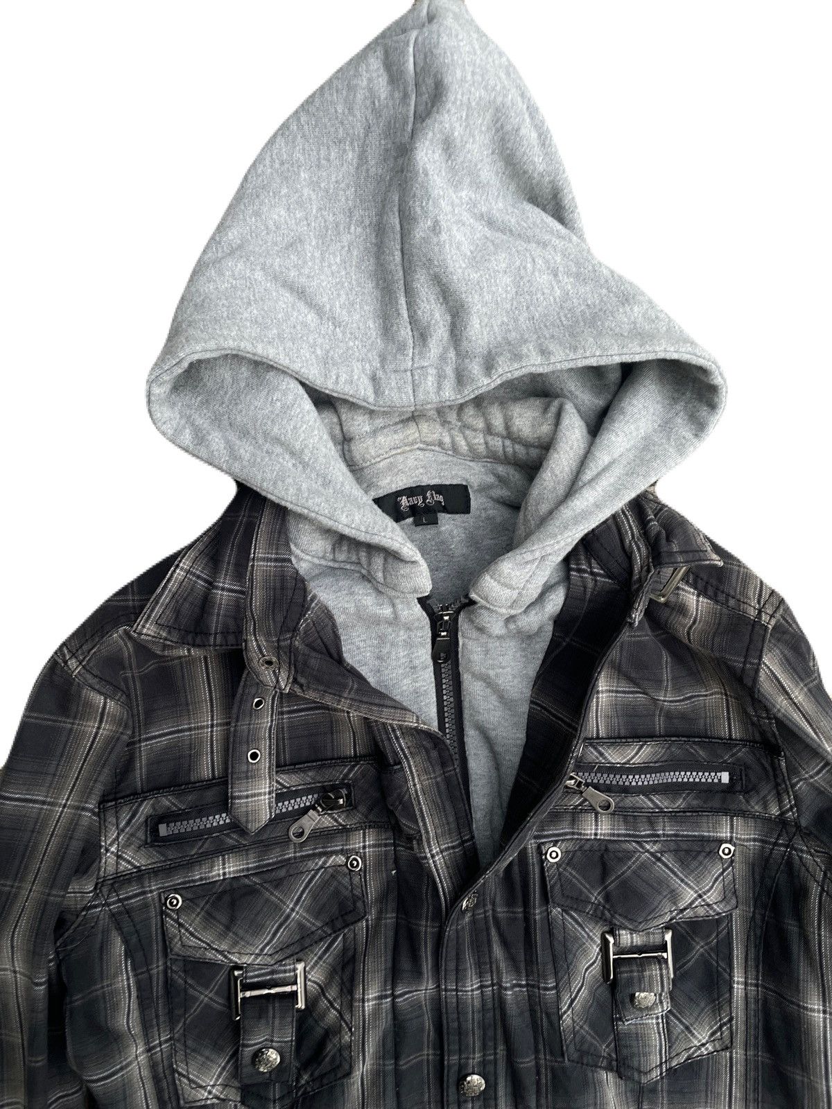 If Six Was Nine 2000s Japanese archive Vkei Docking Hooded Zip Gimmic Shirts Size US S / EU 44-46 / 1 - 6 Thumbnail