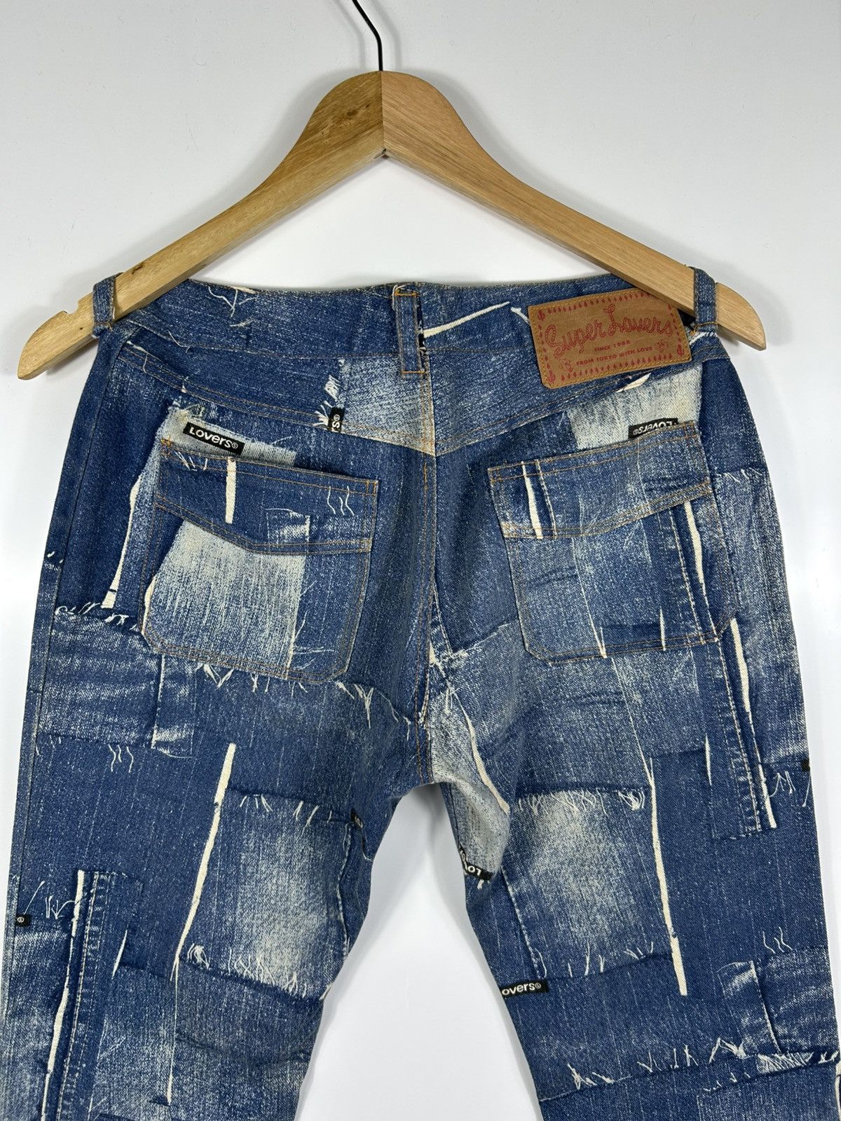 Super Lovers 🔥Vintage Y2K Super Lover Pacthwork Flared Denim Size 28" / US 6 / IT 42 - 17 Thumbnail