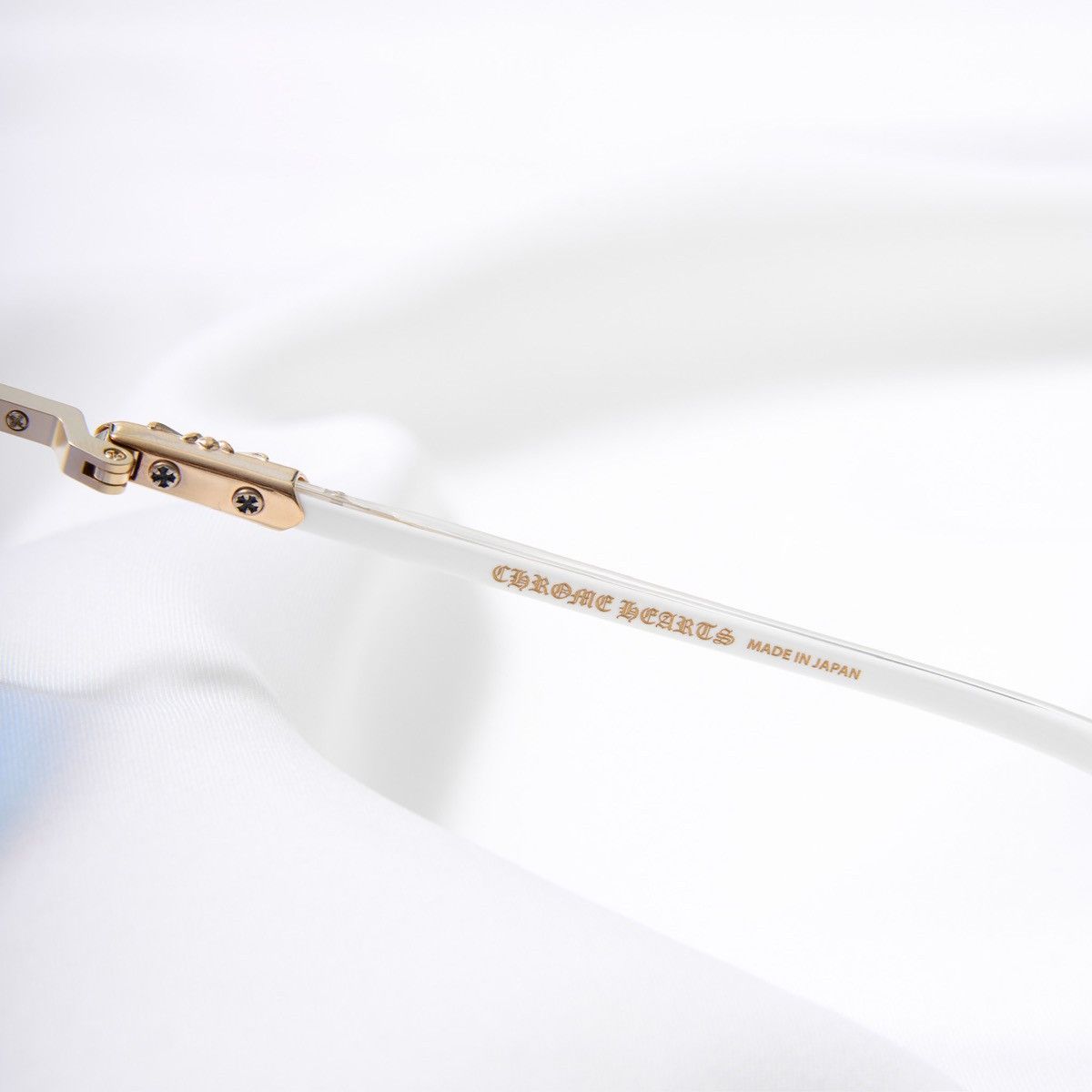 Chrome Hearts CHROME HEARTS NIP SLIP MATTE GOLD PLATED - WHITE SUNGLASSES Size ONE SIZE - 4 Thumbnail