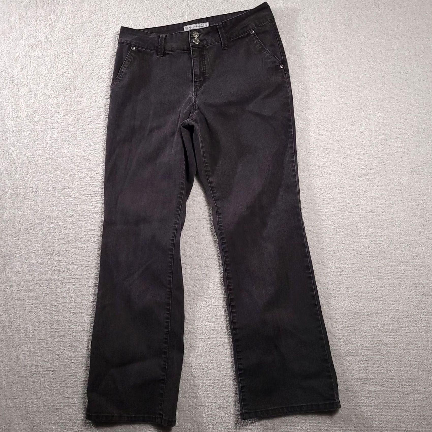 Croft & Barrow Croft & Barrow Jeans Women's Black Boot Mid Rise Stretch Double Button 12 Size 34" / US 12 / IT 48 - 2 Thumbnail