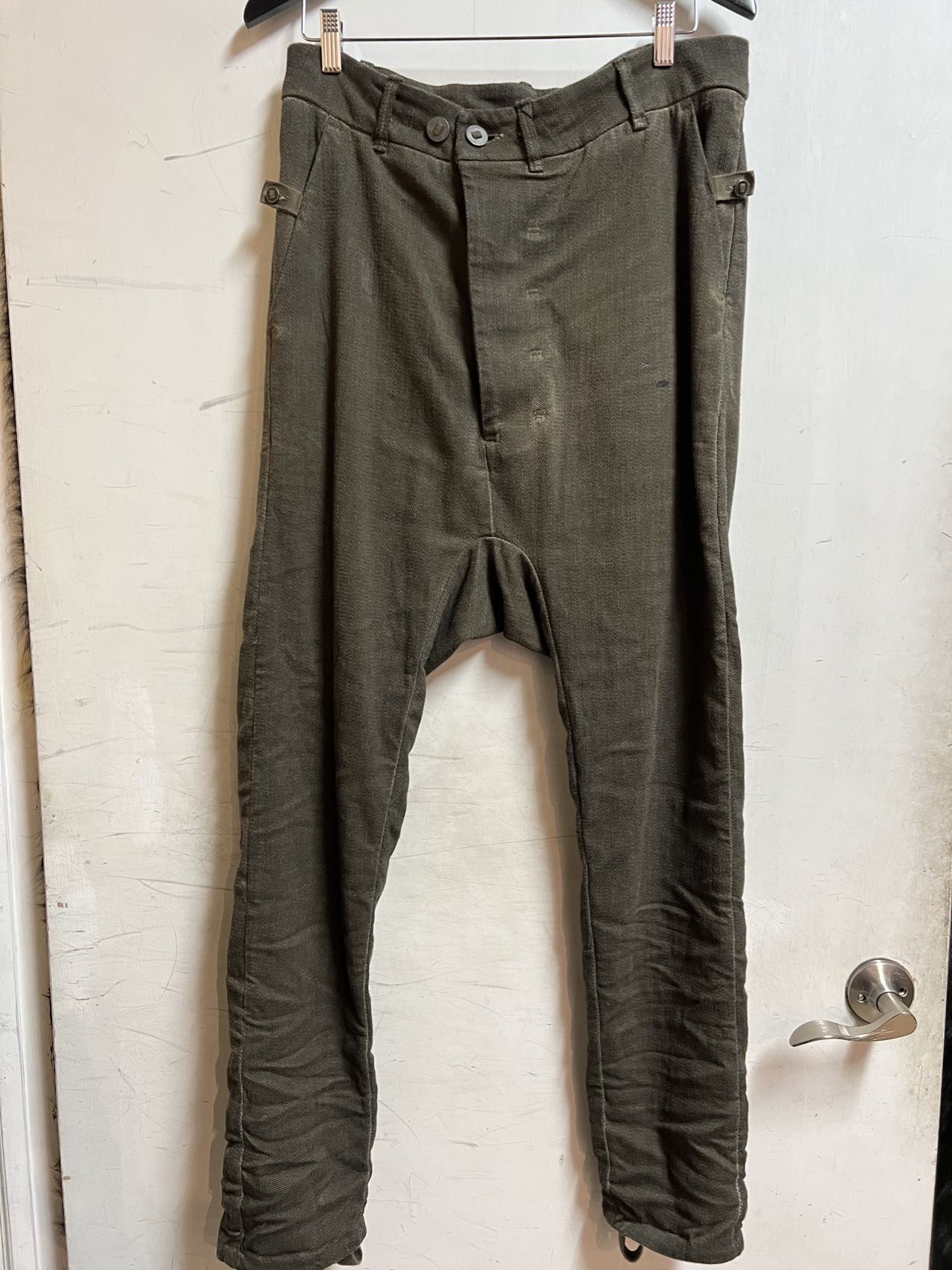 Image of Boris Bidjan Saberi Men P23 Drop Crotch Loose Fit Pants in Black (Size 30)