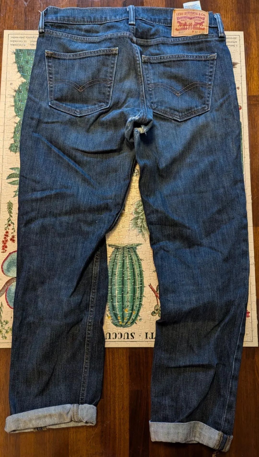 Levi's Levis 511 Jeans Mens 32x32 Dark Blue Torn Size US 32 / EU 48 - 1 Thumbnail