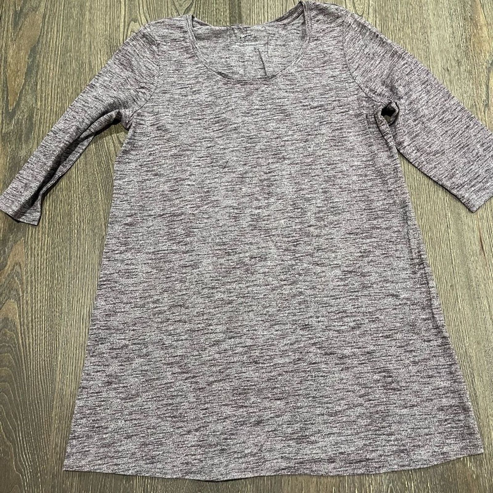 Vintage J. Jill Womens Small Tunic Top Pure Purple Ballet Sleeves S Size S / US 4 / IT 40 - 2 Thumbnail