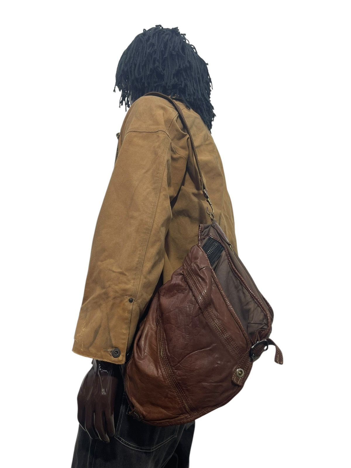Japanese Brand Leather Patina Cotton Vtg Zer Japan Messenger Bag 1🟩3 Size ONE SIZE - 2 Thumbnail