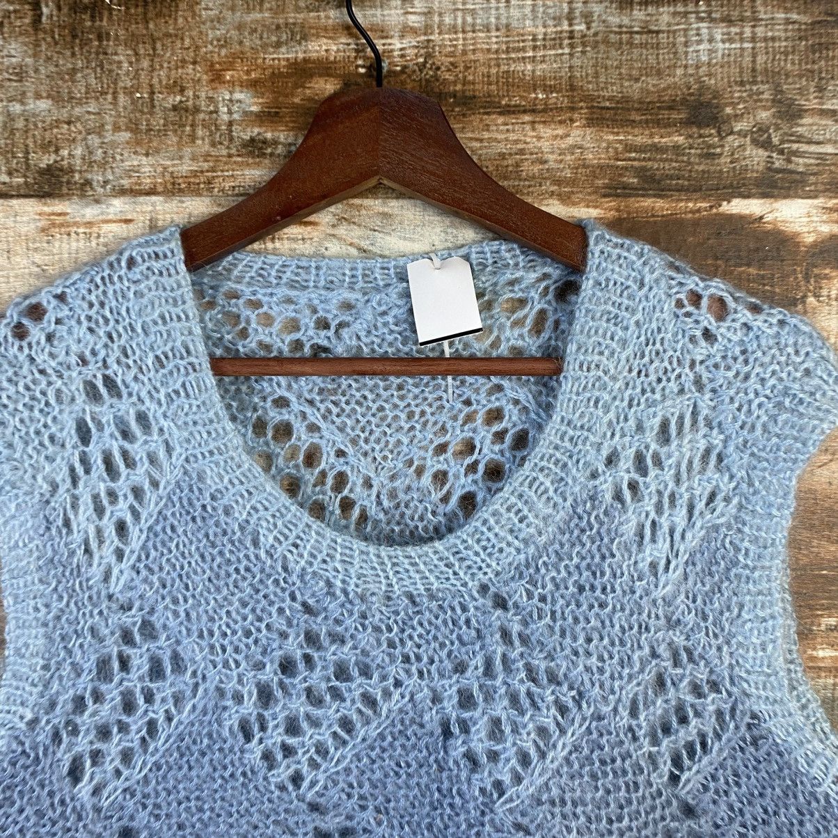 Japanese Brand DL Japanese Brand Blue Crochet meshnet Knitwear #C1196 Size S / US 4 / IT 40 - 4 Thumbnail