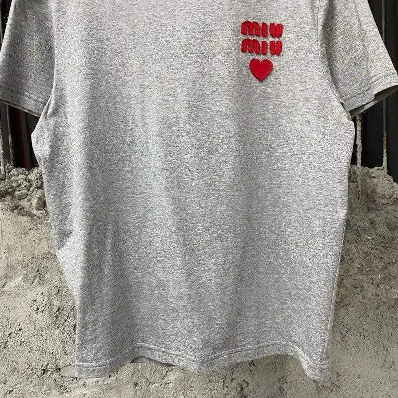 Miu Miu Miu Miu Gray Cotton Short Sleeve T-Shirt . Size M / US 6-8 / IT 42-44 - 4 Thumbnail