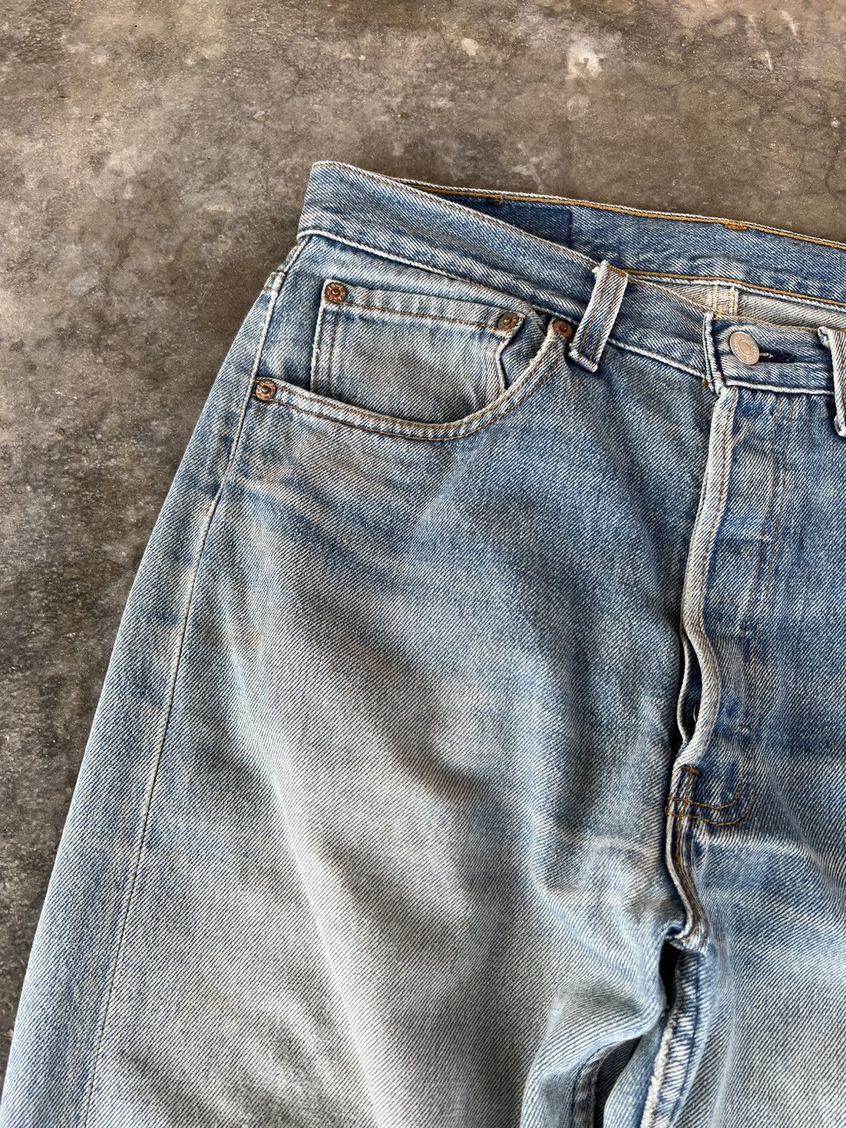 Jean × Levi's Vintage Levis 501 distressed patches Jean Size US 30 / EU 46 - 8 Thumbnail