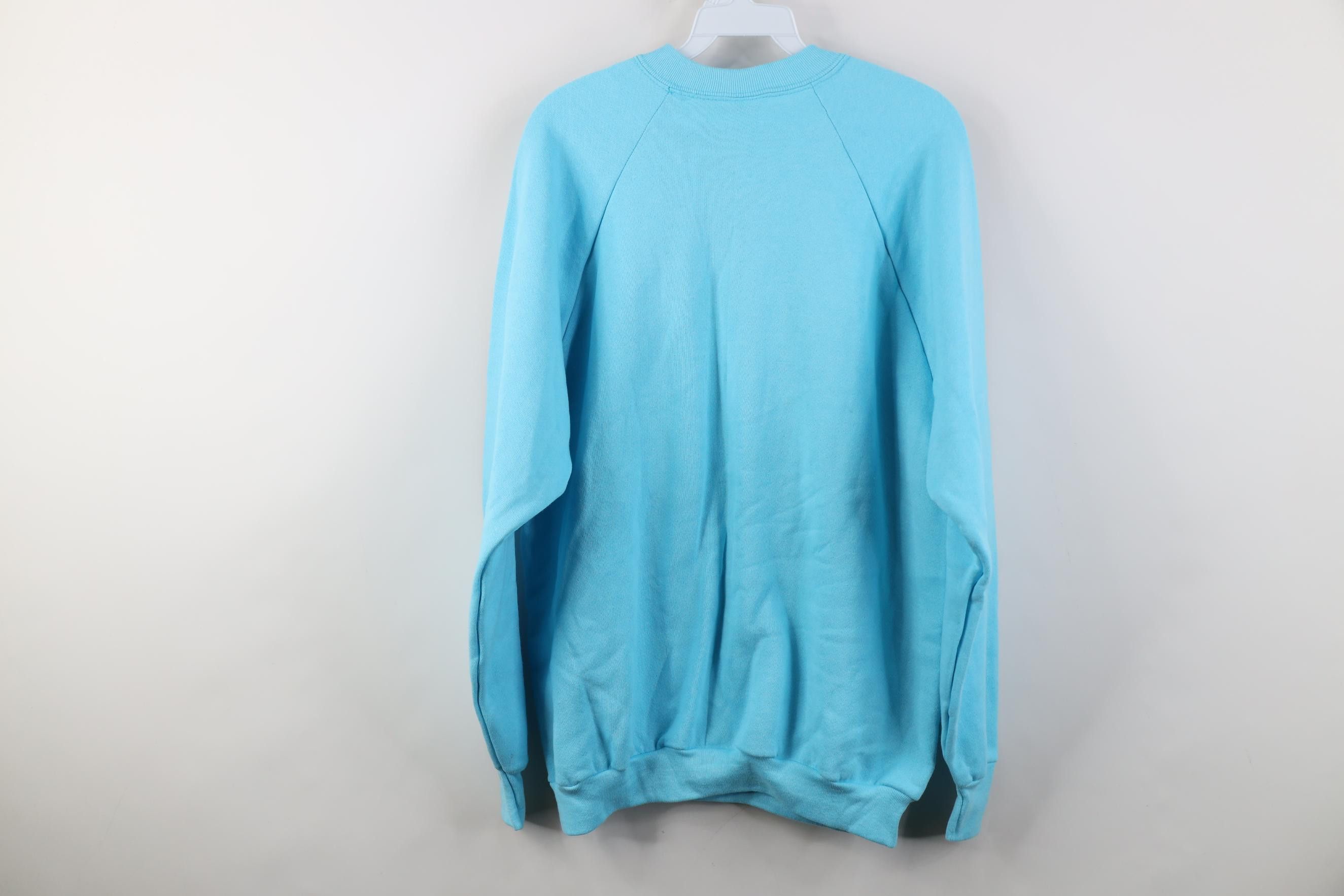 Vintage Vintage 90s Streetwear Raglan Crewneck Sweatshirt Blue USA Size XL / US 12-14 / IT 48-50 - 9 Thumbnail