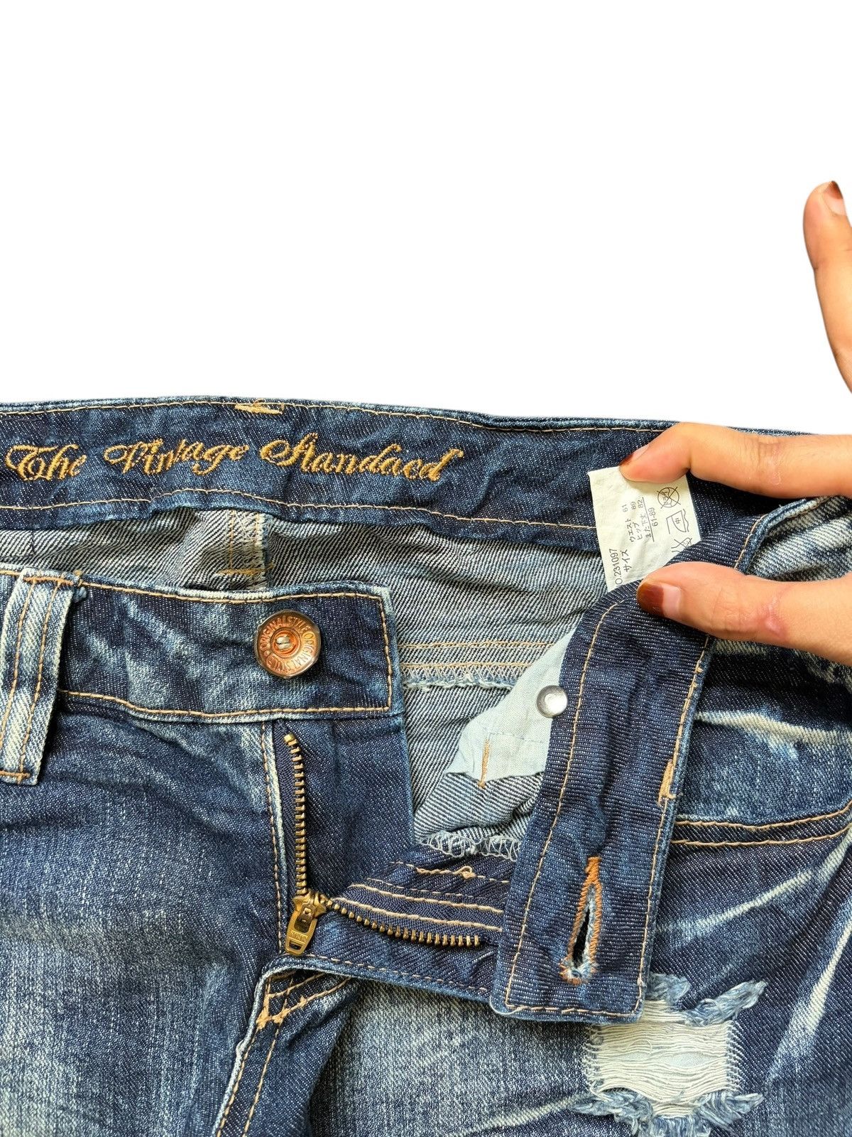 Hysteric Glamour Vintage Japanese Brand Distress Low Rise Flare Jeans Size 30" / US 8 / IT 44 - 5 Thumbnail
