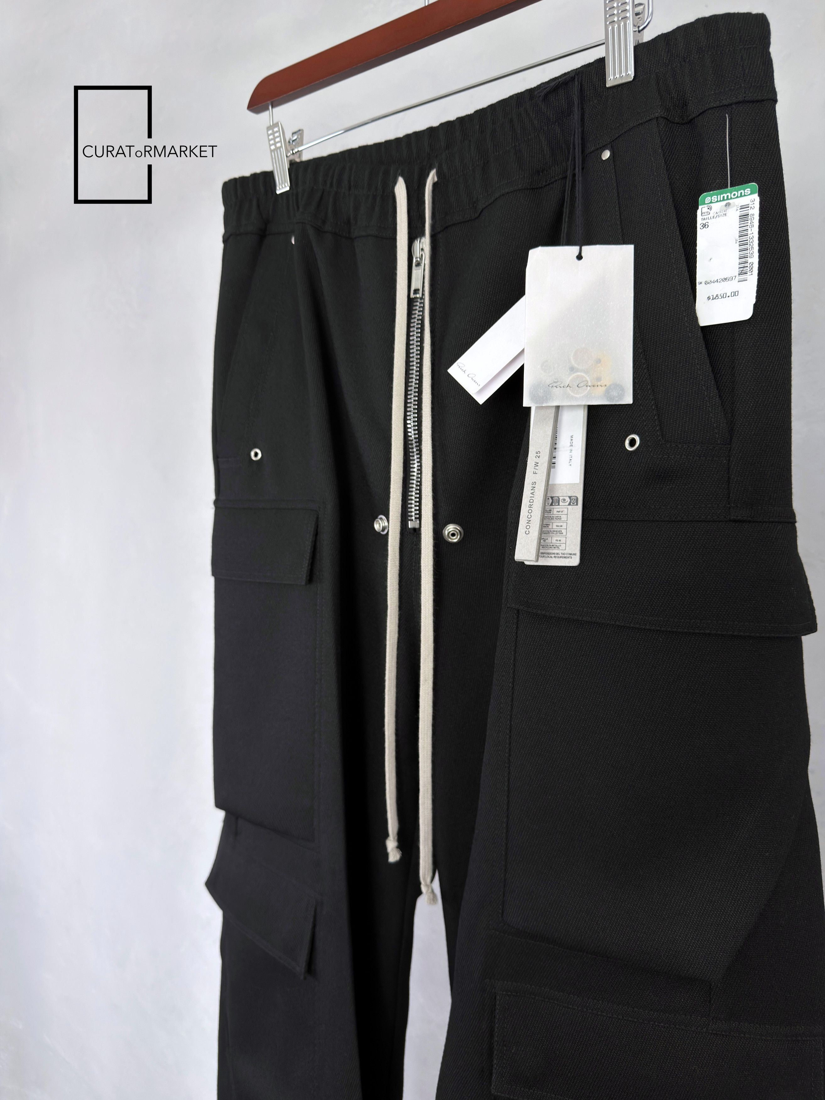 Rick Owens EU52 Runway Drill Wool Drawstring Cargobela Concordians FW25 Size US 36 / EU 52 - 6 Thumbnail