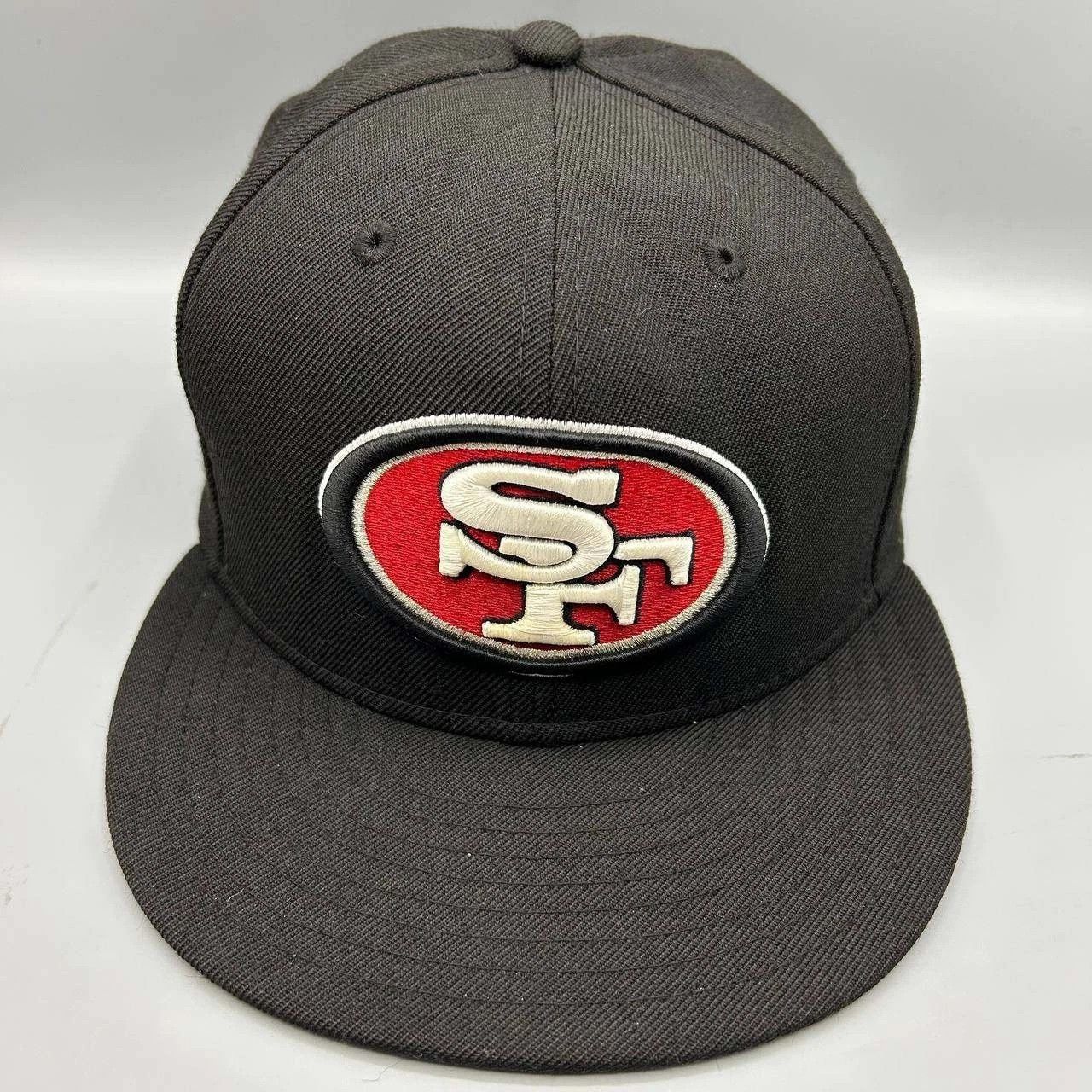 New Era San Francisco 49ers Hat Men 7 1/8 Black NFL Fitted Cap Wool Size ONE SIZE - 1 Thumbnail