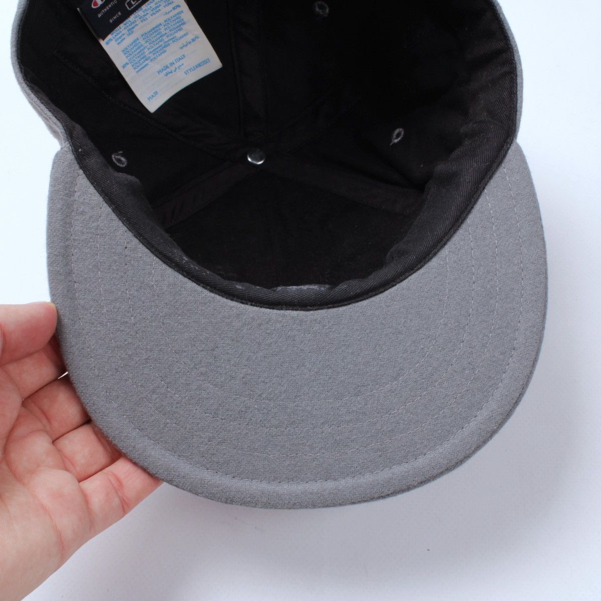 Champion × Vintage CHAMPION Big Logo Wool Blend Gray Cap Snapback Size ONE SIZE - 14 Thumbnail