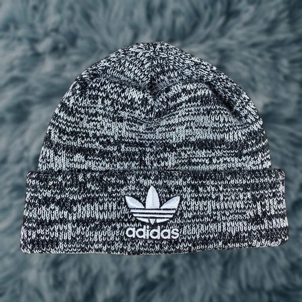 Adidas Adidas Original Trefoil Beanie Winter Cap Mixed Gray Hat One Size Mens Winter Beanie Size ONE SIZE - 1 Thumbnail