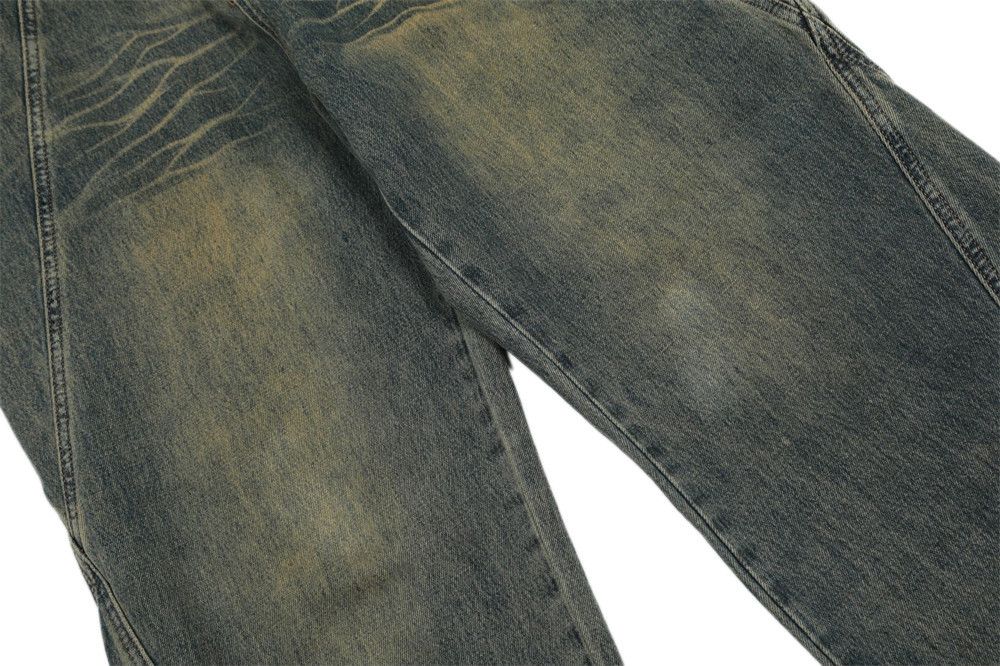 Vintage Men's punk patchwork washed straight distressed washed jeans Size US 32 / EU 48 - 4 Thumbnail