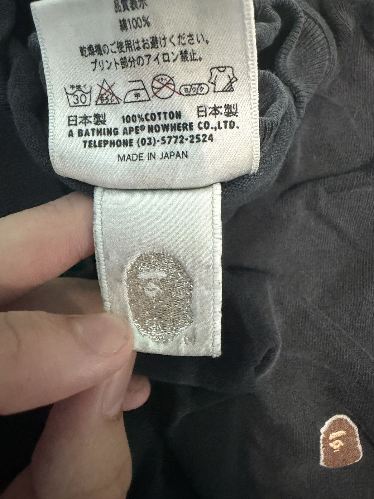 Bape Vintage BAPE Nigo Era Made in Japan Outline Logo Tee Size US L / EU 52-54 / 3 - 3 Thumbnail
