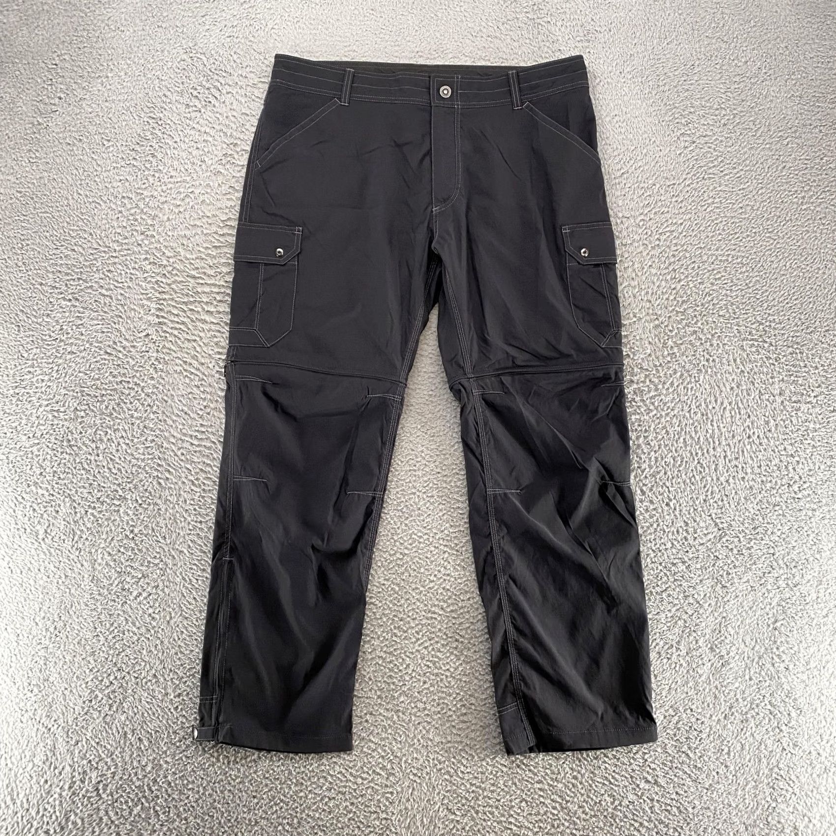 Vintage Kuhl Renegade Convertible Stealth Pants Mens 38x30 Black Hiking Zip Off Pants Mens 38 Regular Black Outdoor Hiking 30x38 Mens Mens Size US 38 / EU 54 - 2 Thumbnail